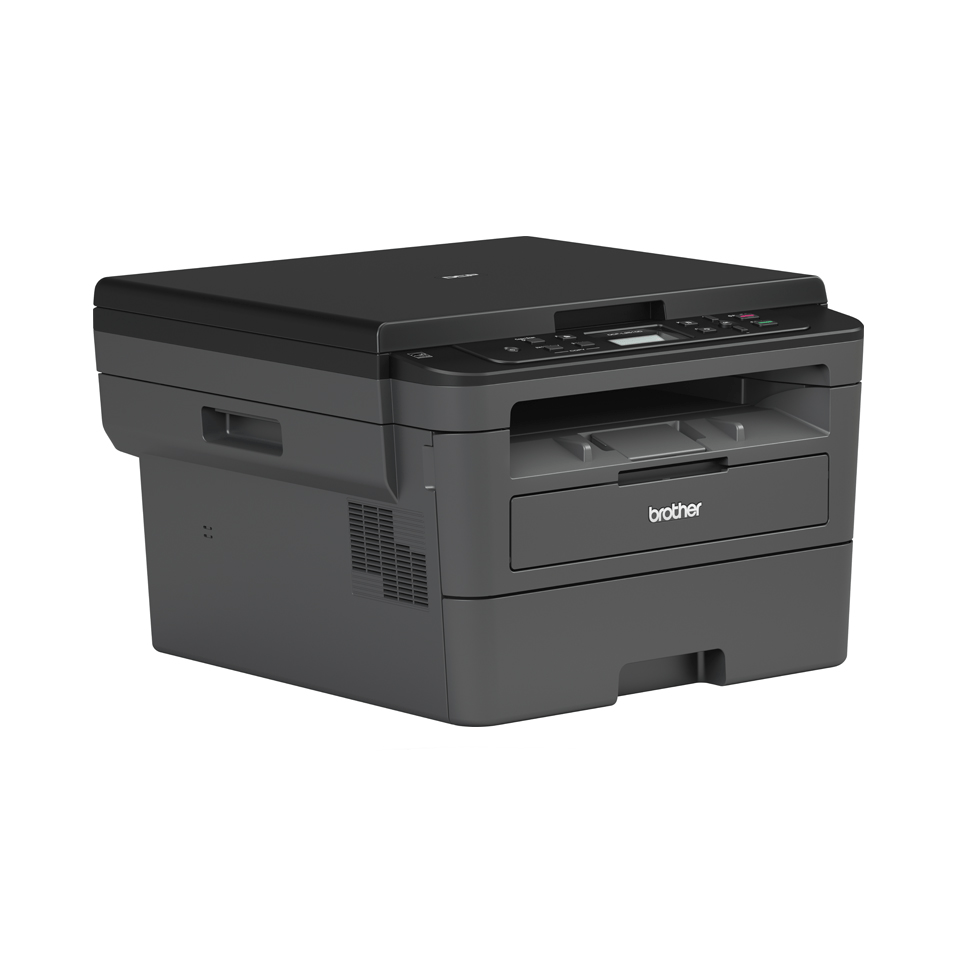 Compact 3-in-1 mono laser printer facing right