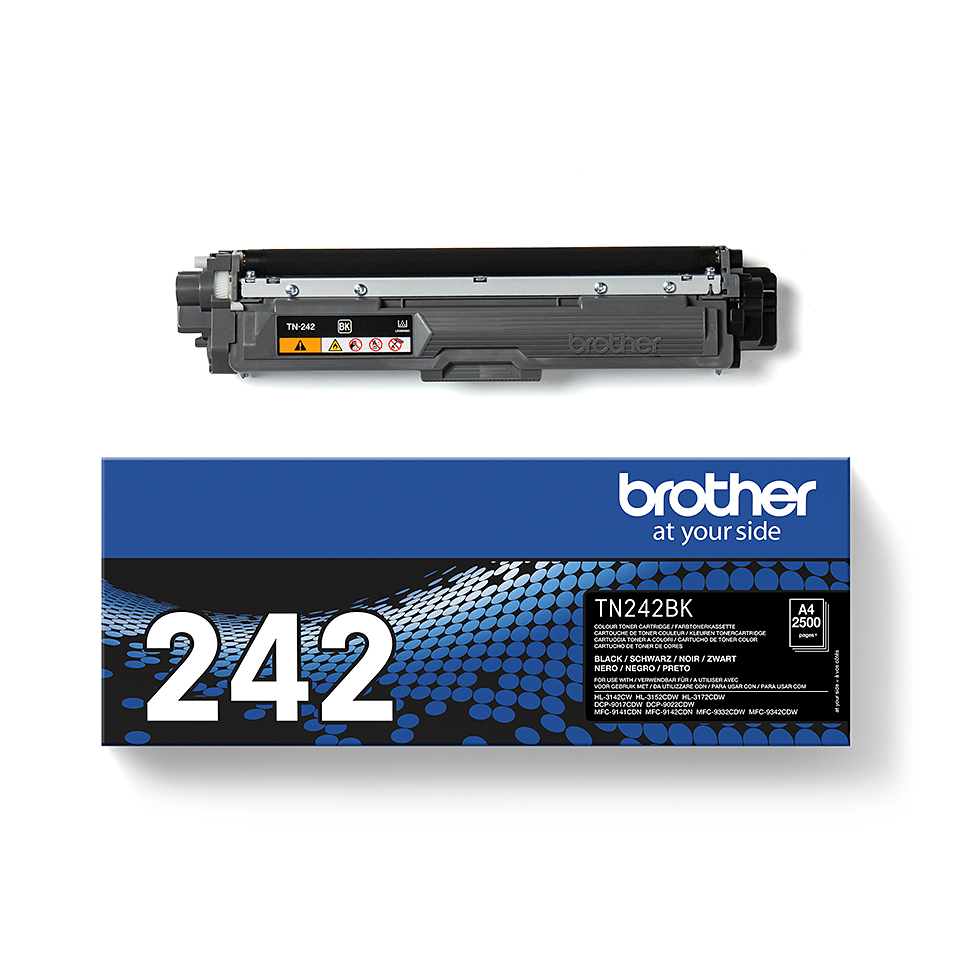 TN242BK Brother genuine toner cartridge and pack image