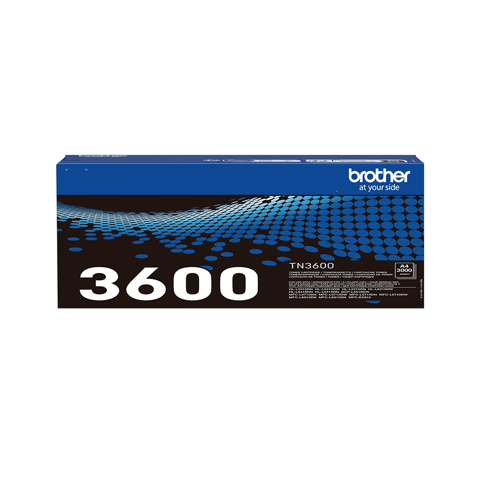 Brother TN-3600 toner cartridge carton on a white background