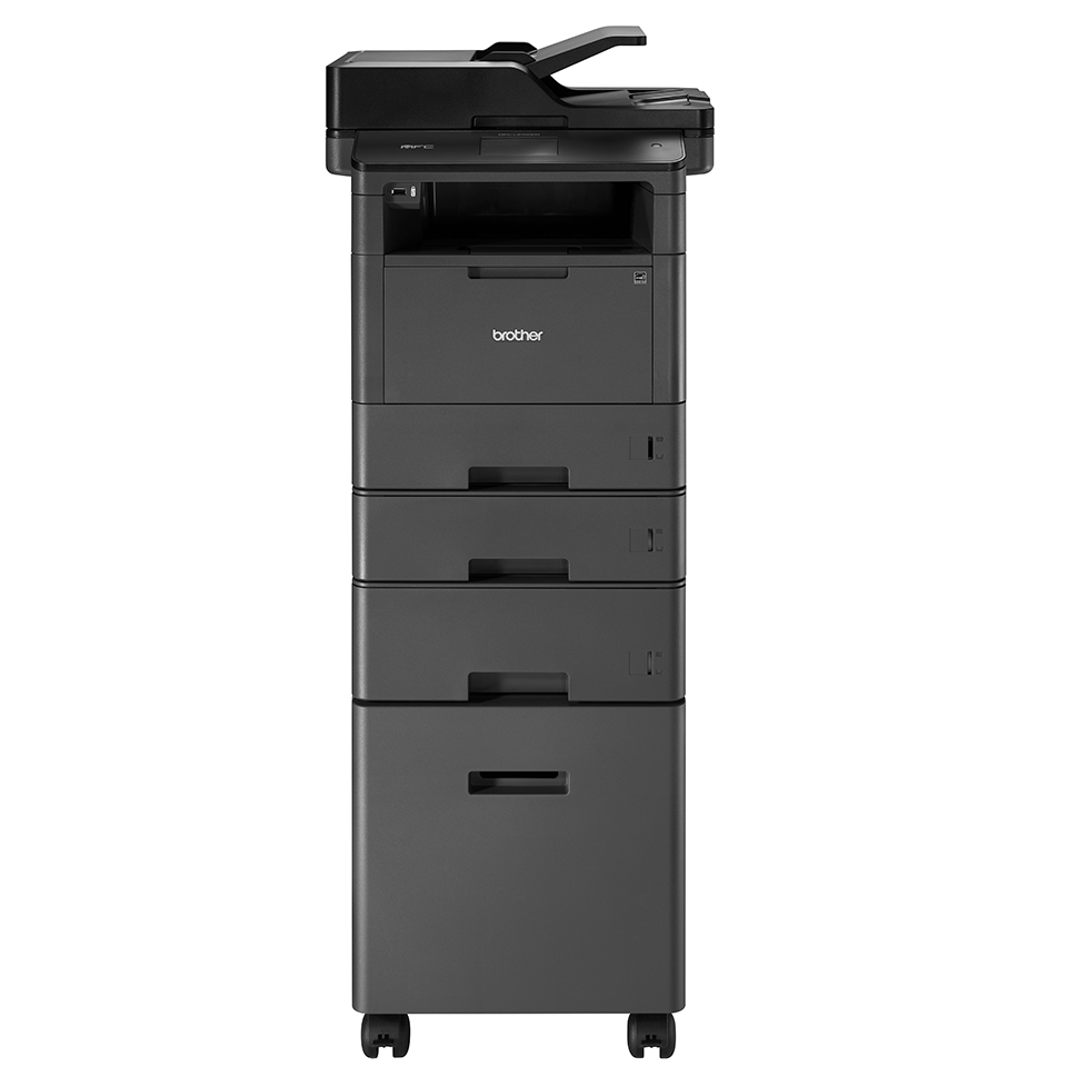 Brother L5000 mono laser dark grey cabinet with printer on top