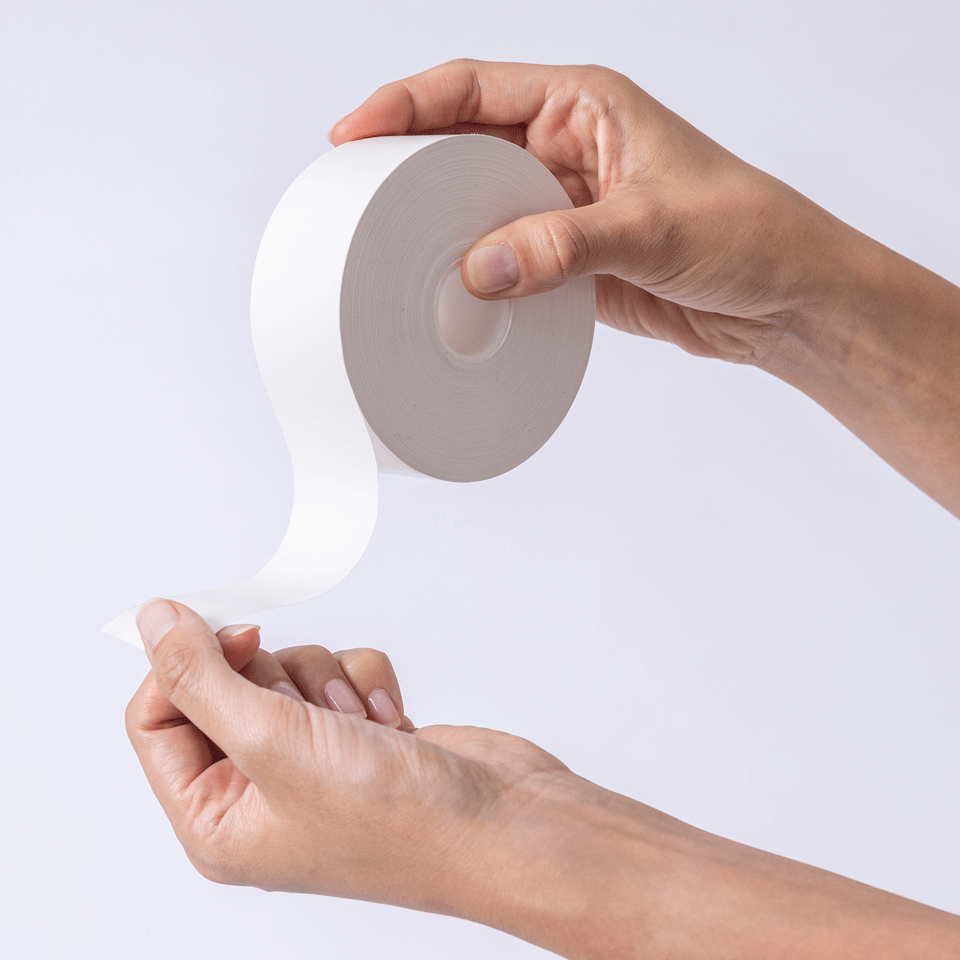 <p>Continuous linerless labels 39mm in width with hands</p>
