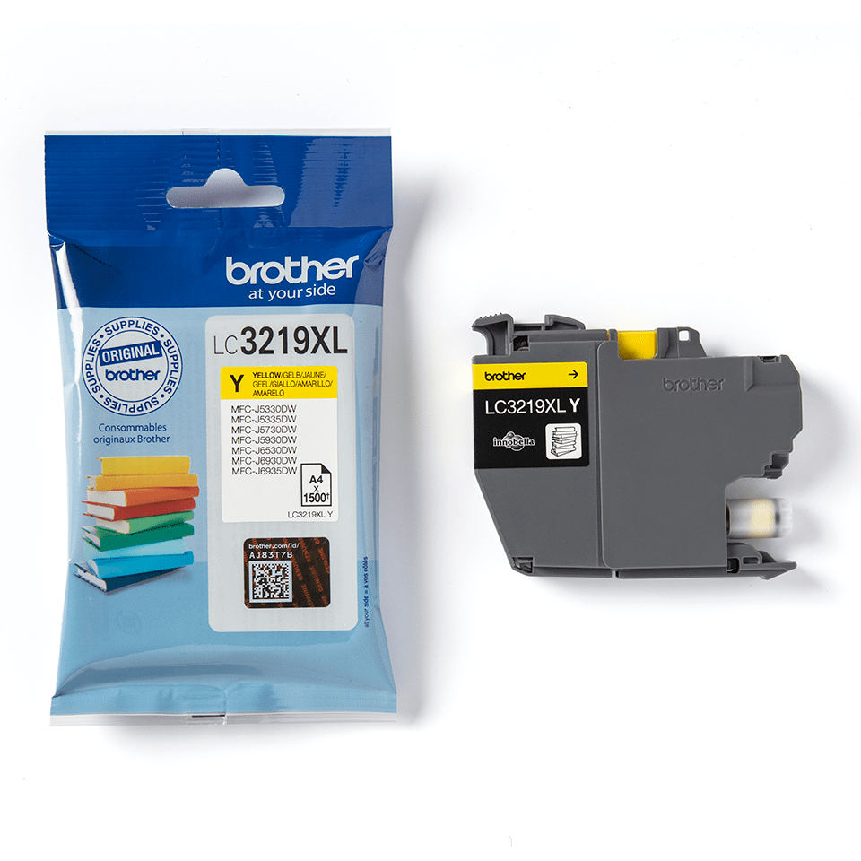 LC3219XLY Brother genuine ink cartridge and pack image