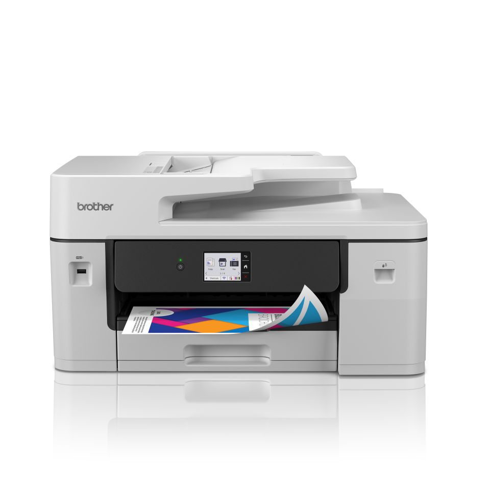 <p>MFC-J6760DW inkjet printer facing forward with colour output</p>