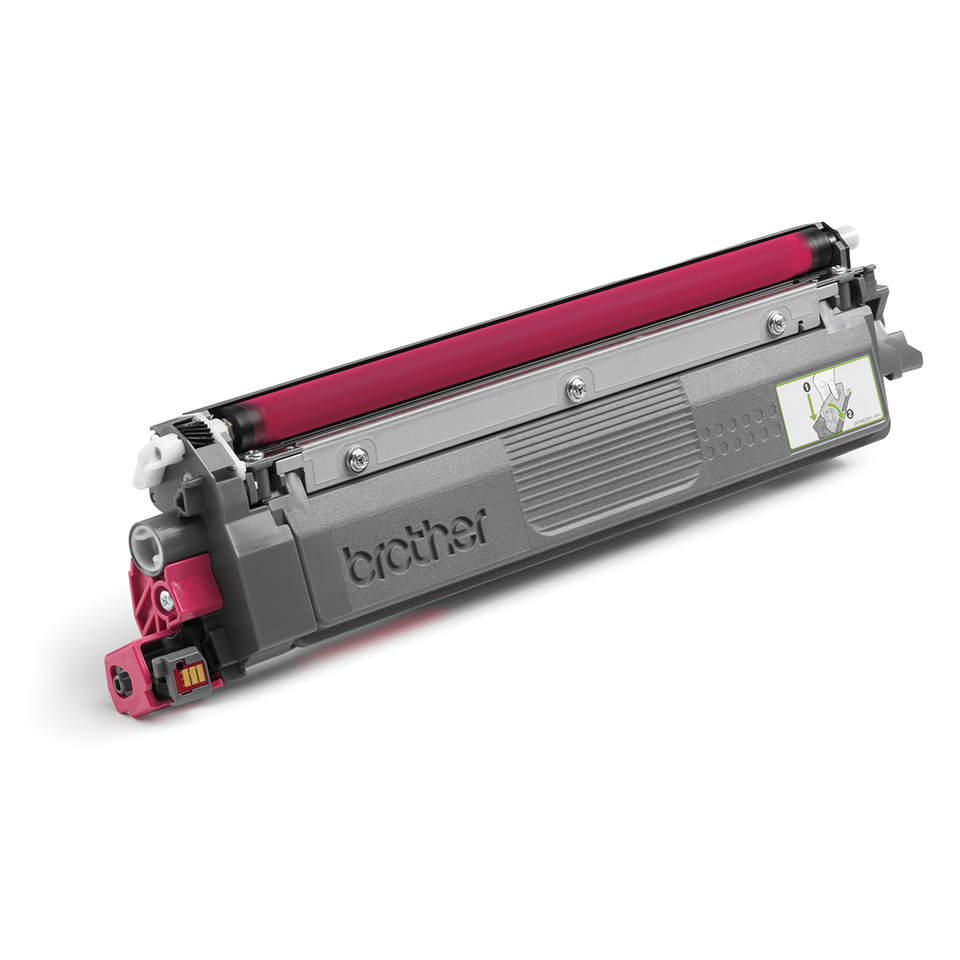 Brother TN249M Magenta toner positioned facing 3/4 right on a white background