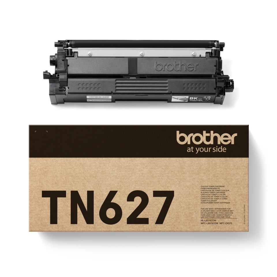 <p>Brother TN627BK black toner cartridge carton</p>