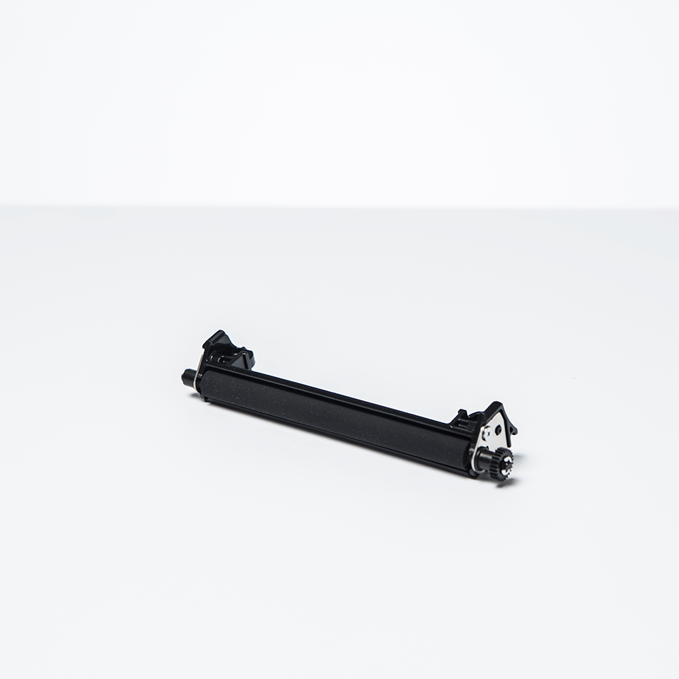 Black linerless platen roller white background