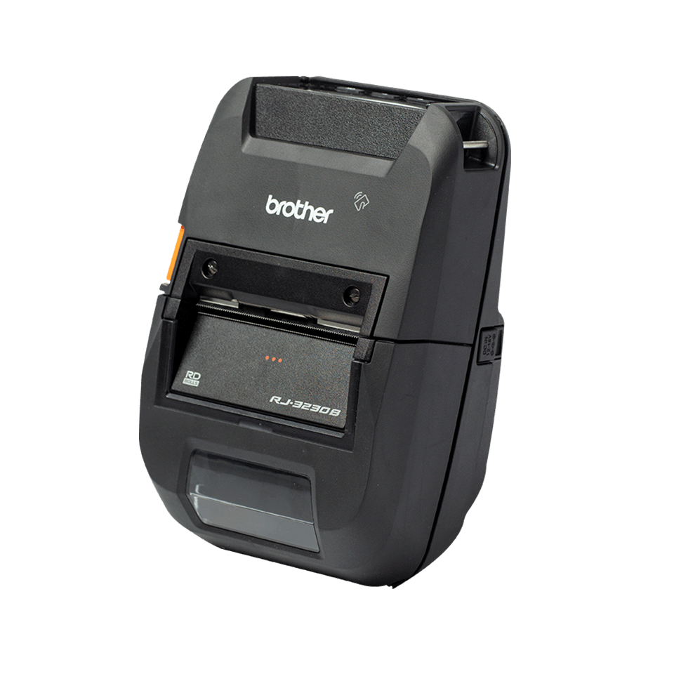 Brother RJ-3230BL rugged mobile printer with transparent background - left angle