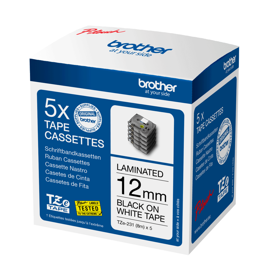 Box carton for TZe-231M5 5 pack of tape cassettes
