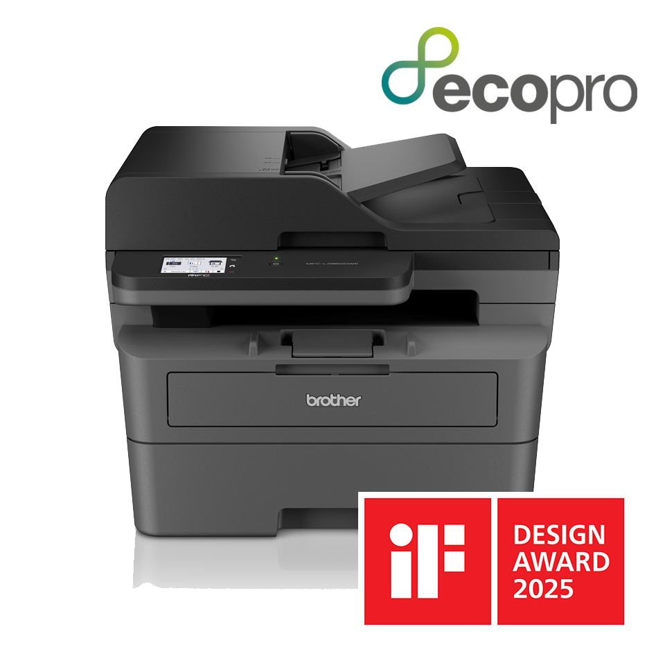<p>MFC-L2860DWE met iF Design Award 2025 logo</p>