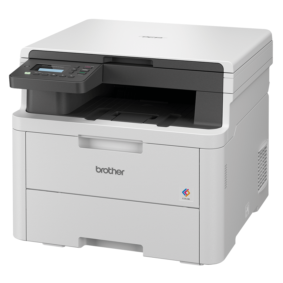 DCP-L3520CDWE 3-in-1 printer positioned facing 3/4 left on a white background