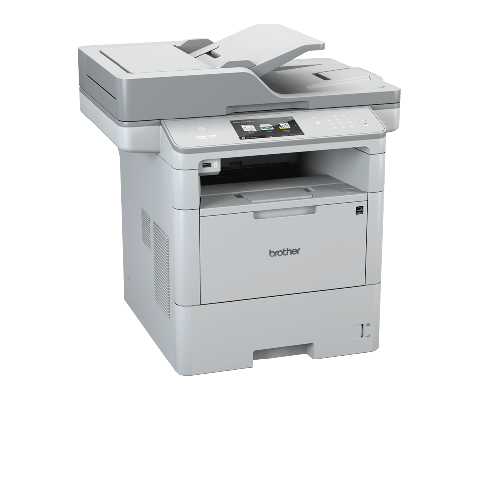 Professional light grey DCPL6600DW 3 in 1 mono laser printer facing right