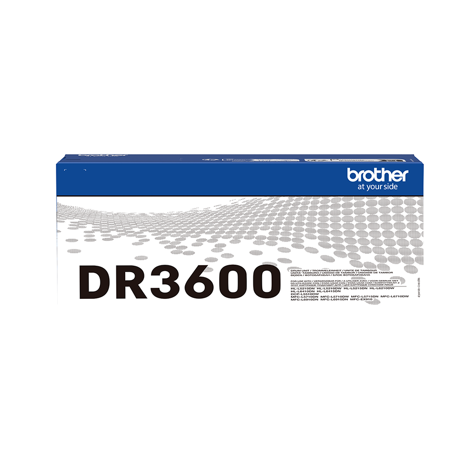 Brother DR3600 drum unit carton facing forward on a white background