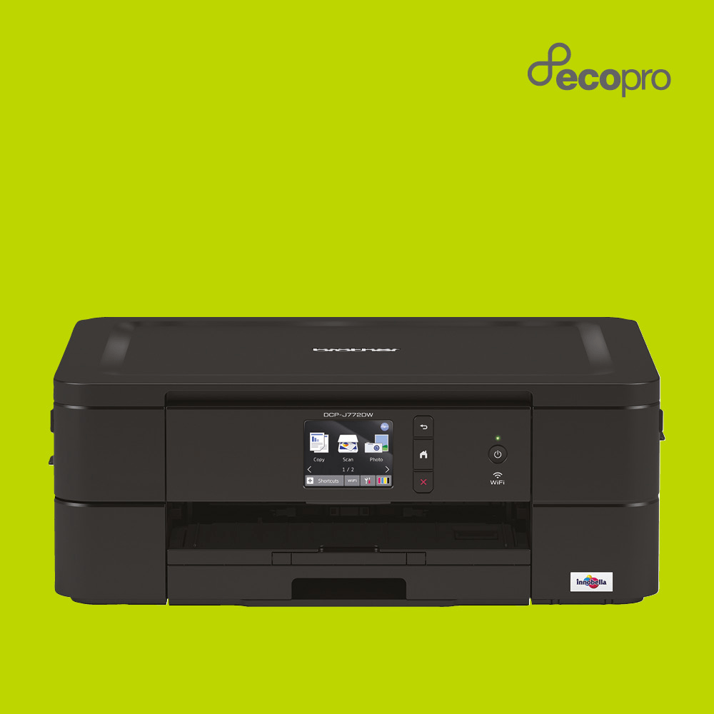 Black inkjet printer on spring green EcoPro background - DCPJ772DW
