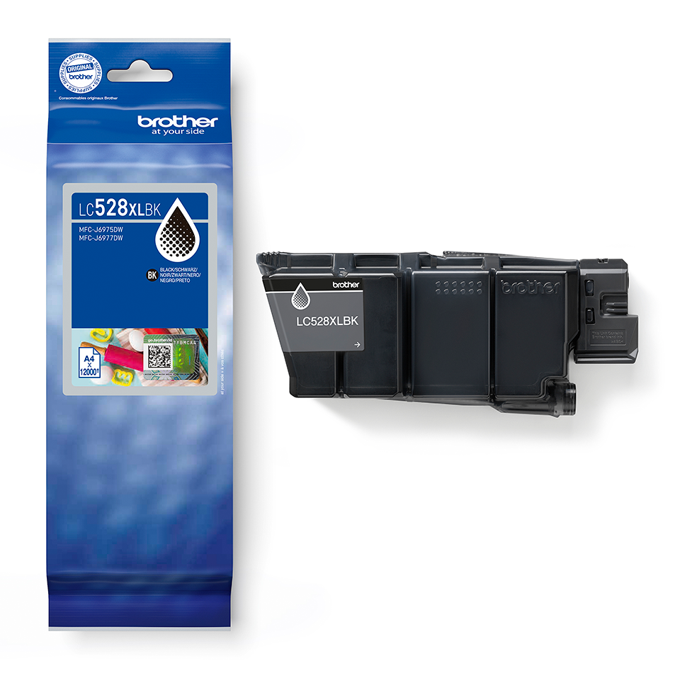 <p>Black high yield LC528XLBK ink cartridge with packaging</p>