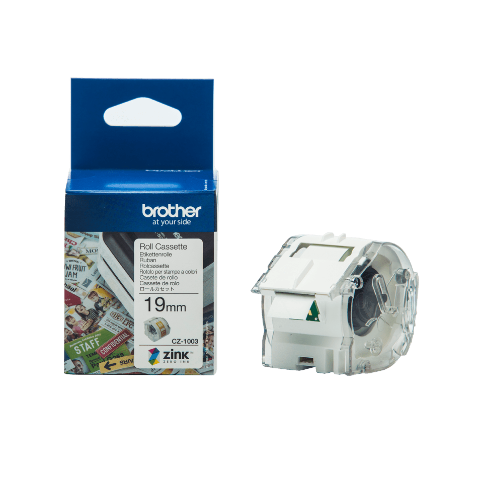 CZ-1003 19mm full colour label roll and box carton