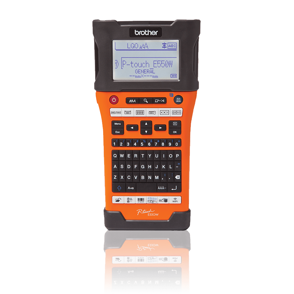 Front-on shot of PT-E550WVP NI label printer for network cable identification