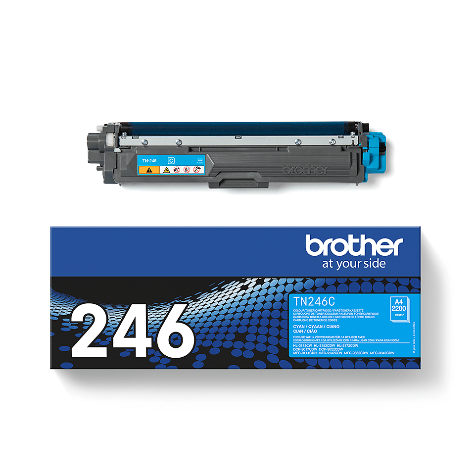 TN246C Brother genuine toner cartridge and pack image