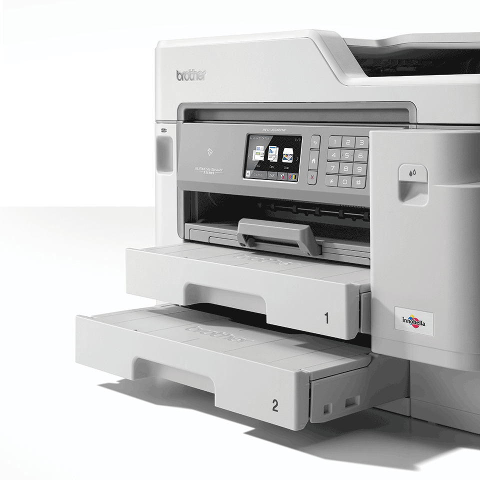 MFC-J5945DW business inkjet with trays open