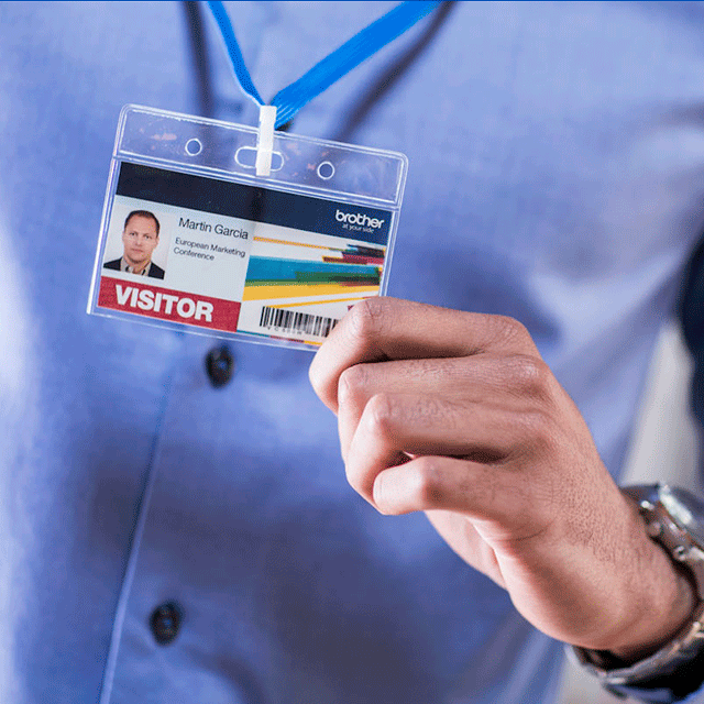 Visitor badge/security pass including colour photo (using 50mm CZ-1005 full colour label roll)