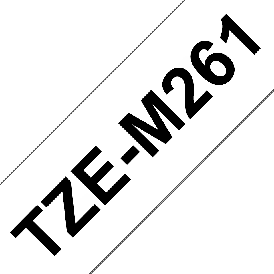TZe-M261 black on white matt laminated tape cassette banner