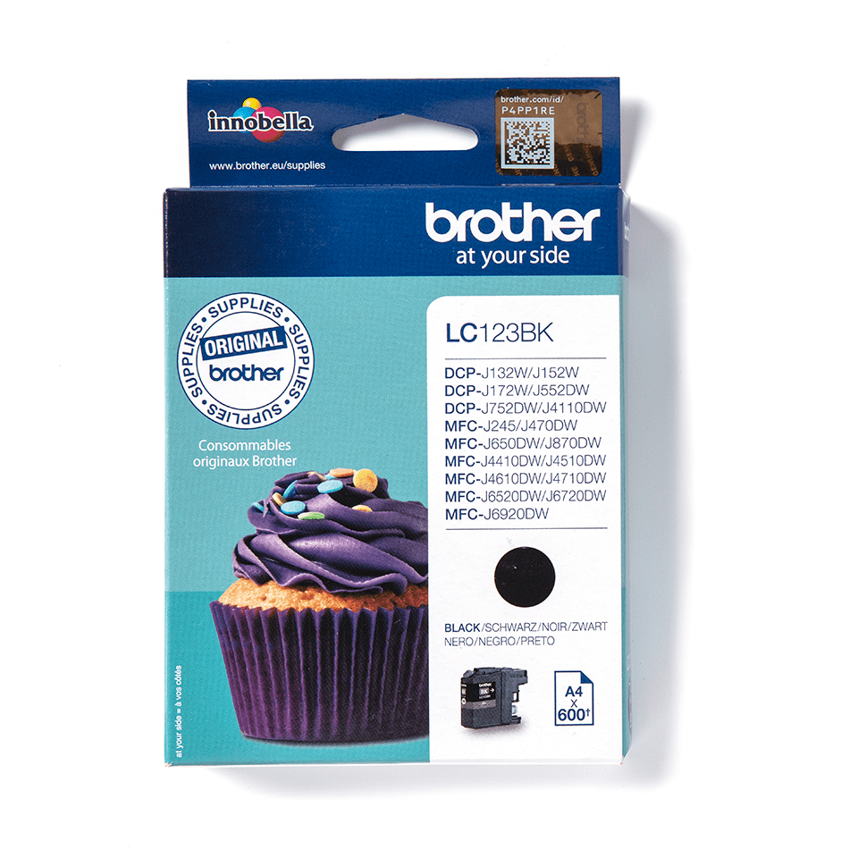 LC123BK Brother genuine ink cartridge pack front image