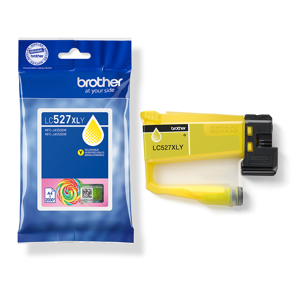 <p>LC527XL yellow high yield inkjet cartridge with packaging</p>