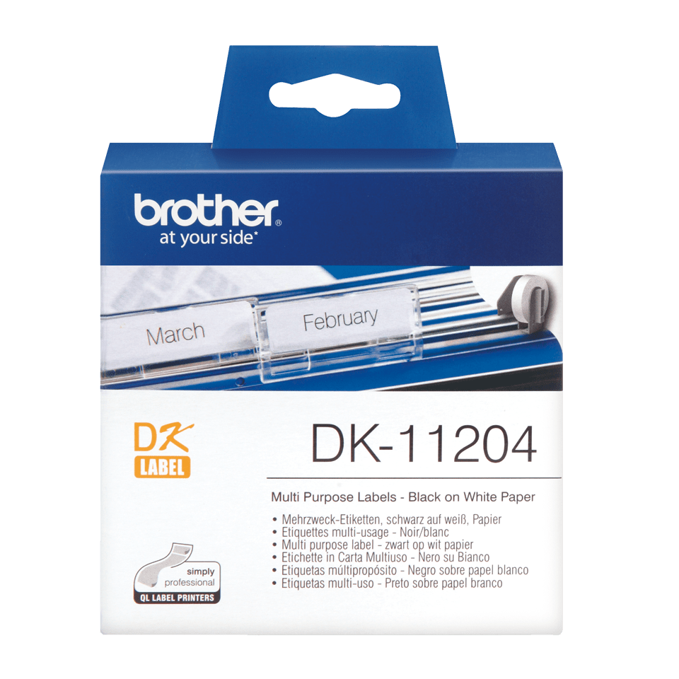 Rouleau d'étiquettes QL Compatible Brother DK-11209 5BR11209 Autocollantes  Noir sur Blanc 90 x 91 mm 800 Étiquettes