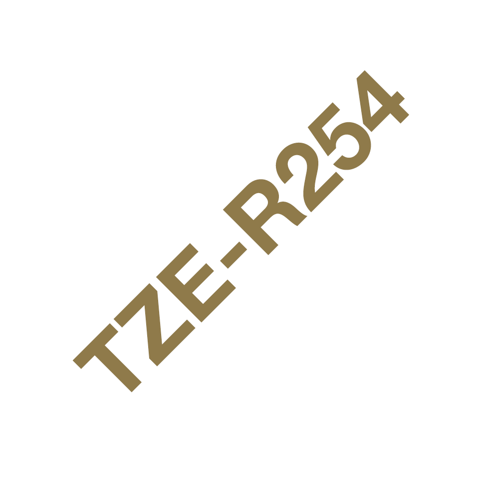 TZe-R254 24mm gold on white TZe ribbon