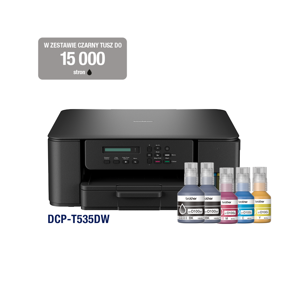 <p>Drukarka Brother DCP-T535DW z tuszami CMYK</p>