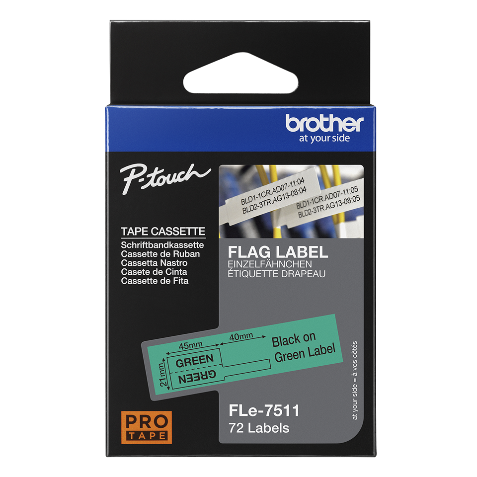 Brother FLe-7511 Die-Cut Labels Tape Cassette Packaging