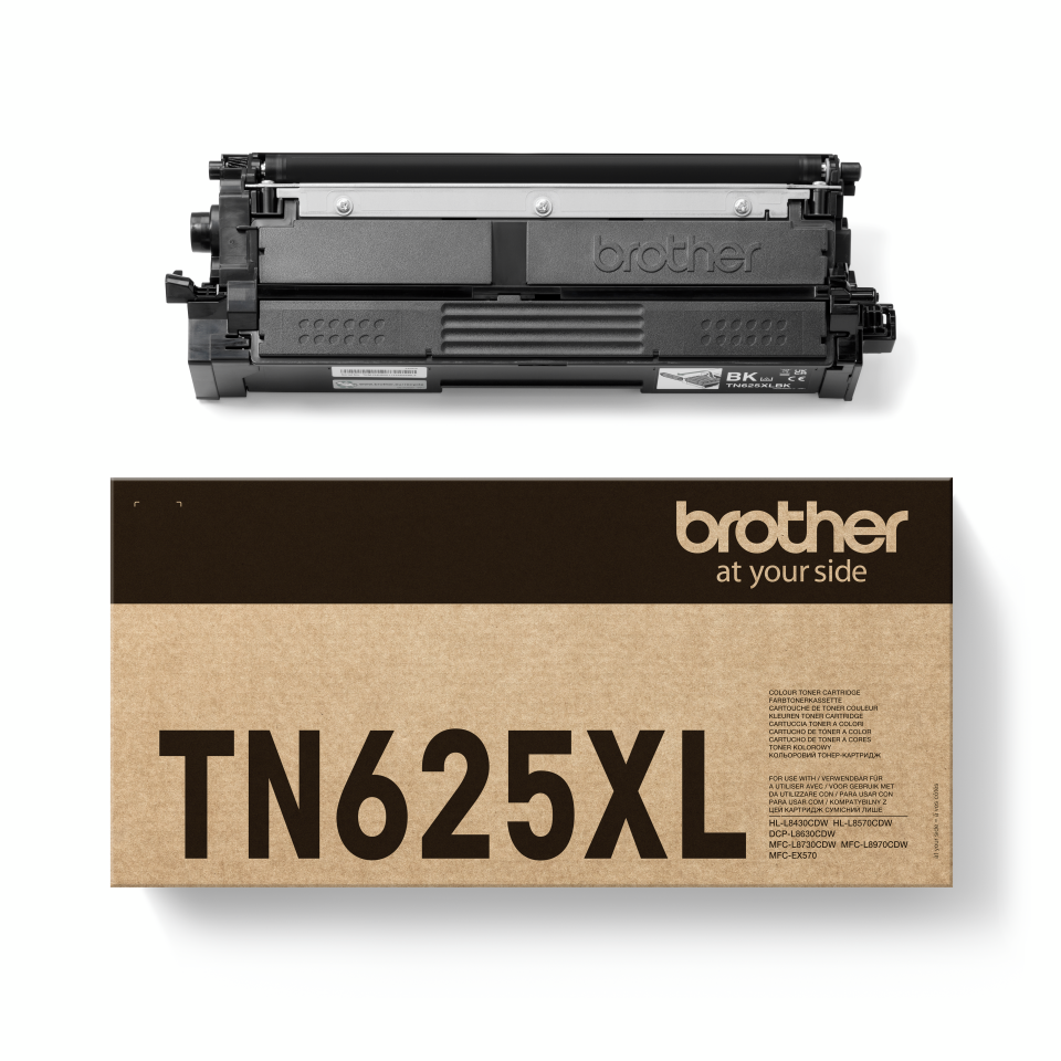 <p>Black TN625XLBK Brother toner cartridge with carton</p>