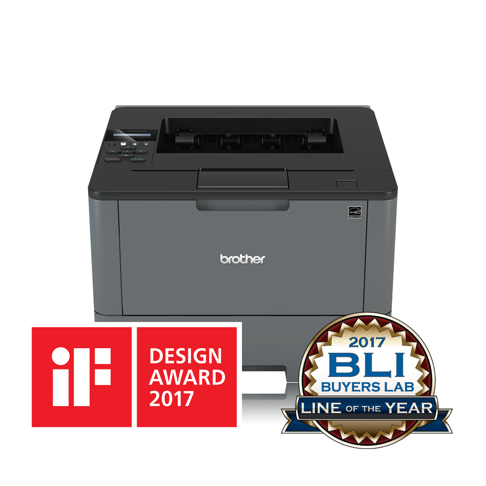 HLL5200DW front view with iF and BLI award logos