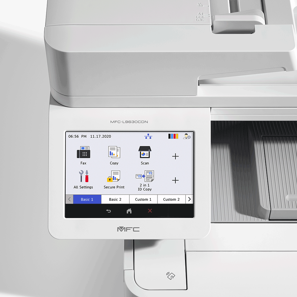 Close-up of MFC-L9630CDN all in one printer screen