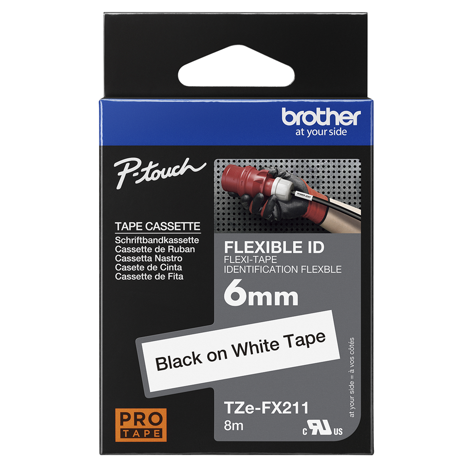 P Touch Label Maker Brother Original TZe-211 Black On White 6mm Standard Laminated Tape (8m Tze Tape P Touch Label Maker Brother Original TZe-211 Black On White 6mm Standard Laminated Tape (8m Tze Tape
