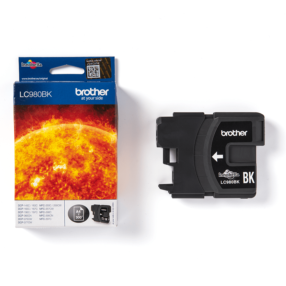 Brother genuine LC980BK ink cartridge and pack image