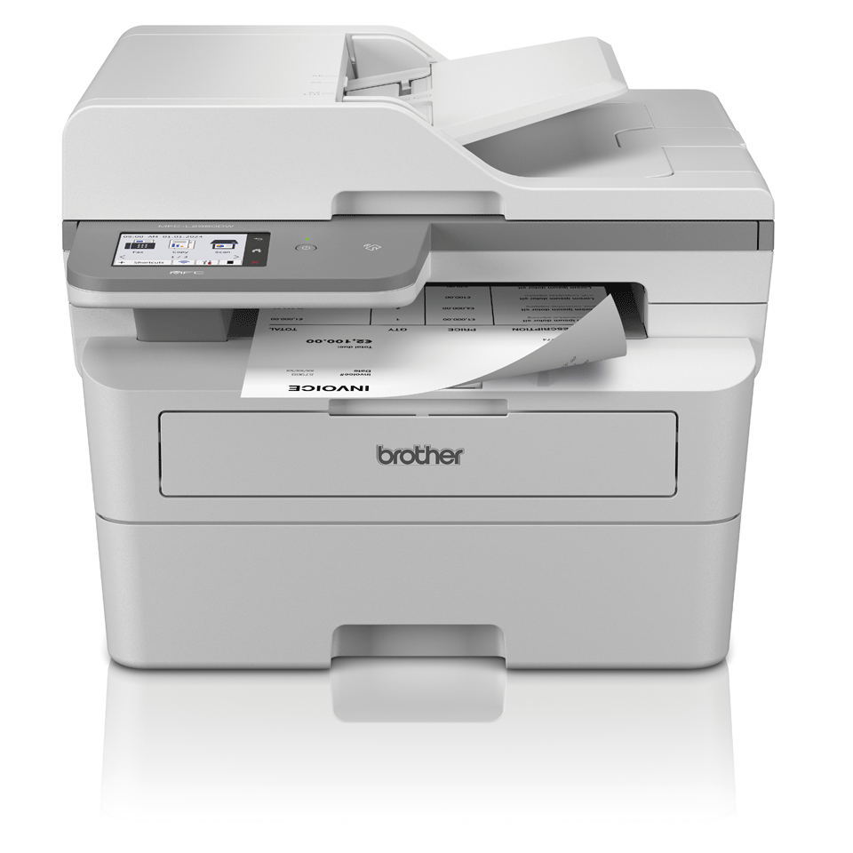 Brother MFC-L2980DW printer facing forward with document