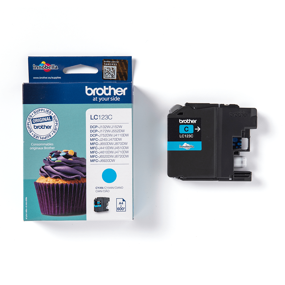 LC123C Brother genuine ink cartridge and pack image