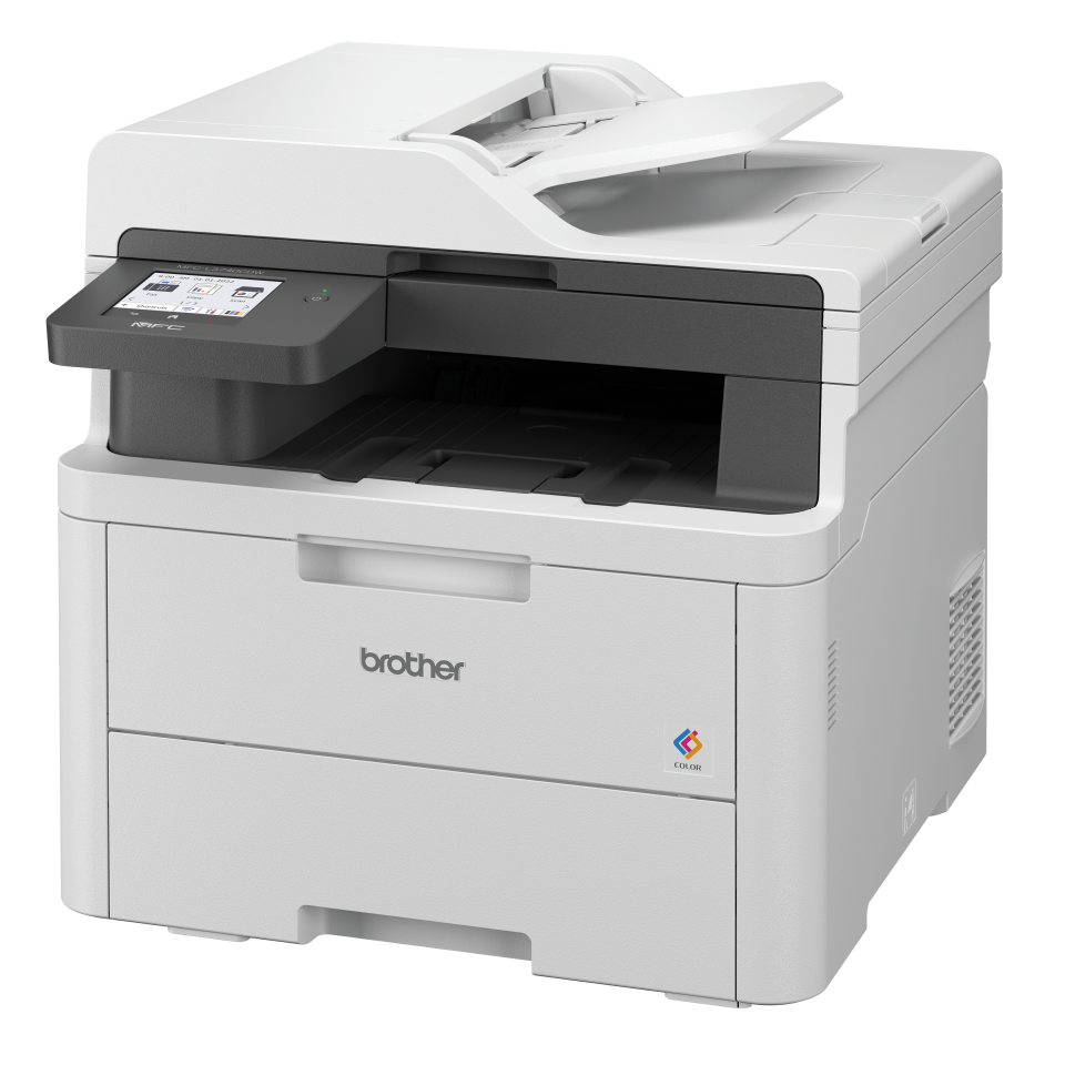 multifunction printer by Brother facing slightly left