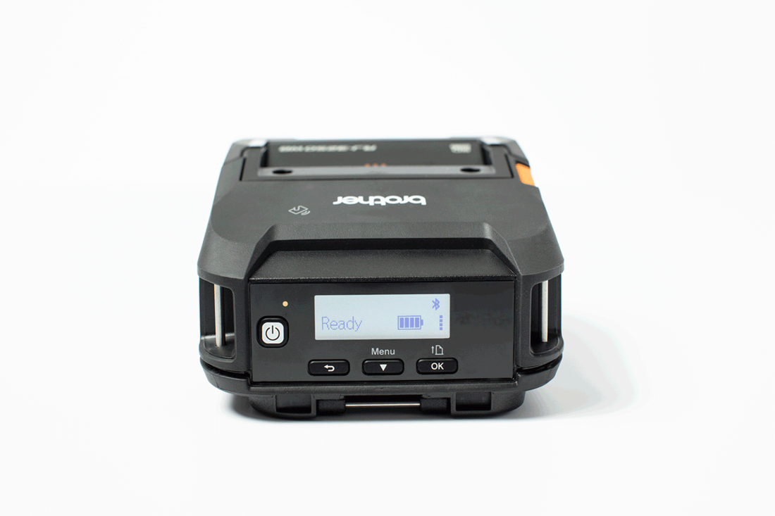 Brother RJ-3250WBL rugged mobile printer screen reading Ready