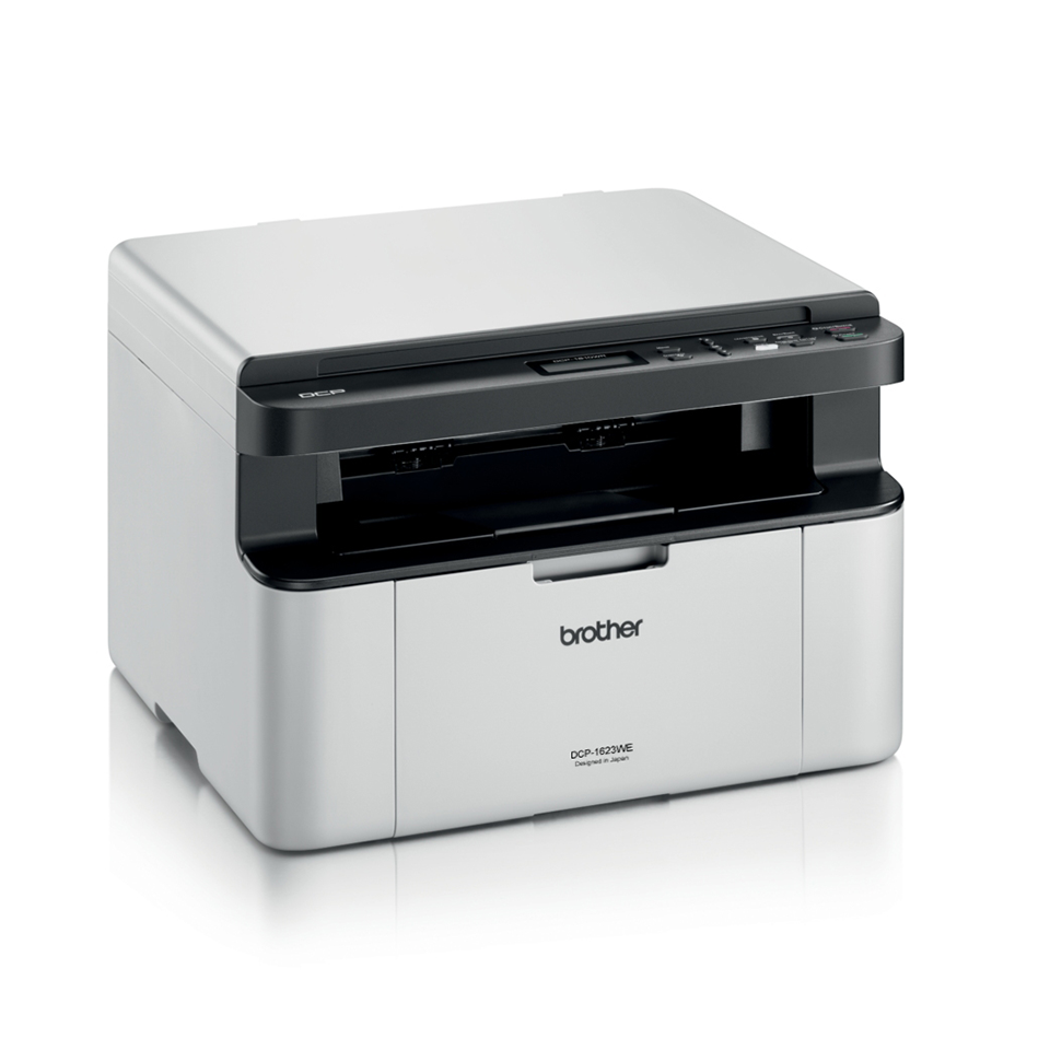 DCP1623WE print, copy and scan mono laser printer facing right