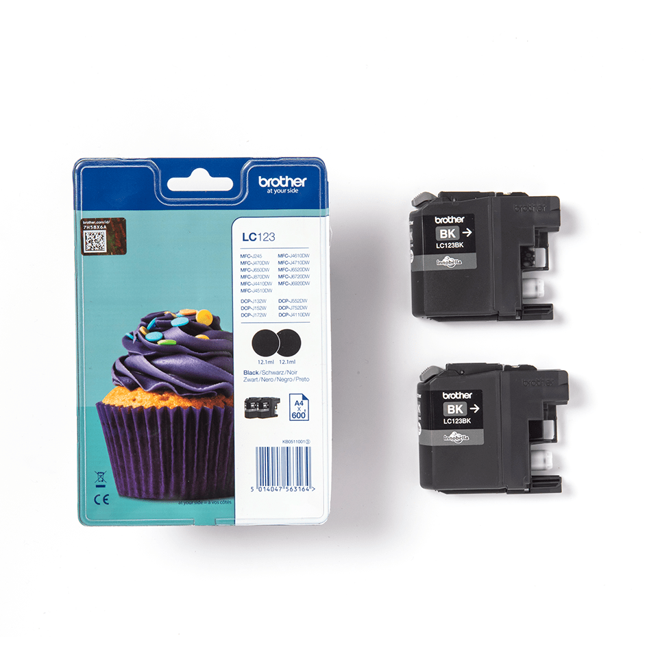LC123BKBP2 Brother genuine ink cartridges and multi pack image