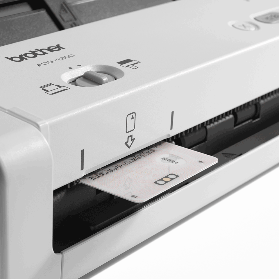 Close-up of ADS-1200 plastic card slot