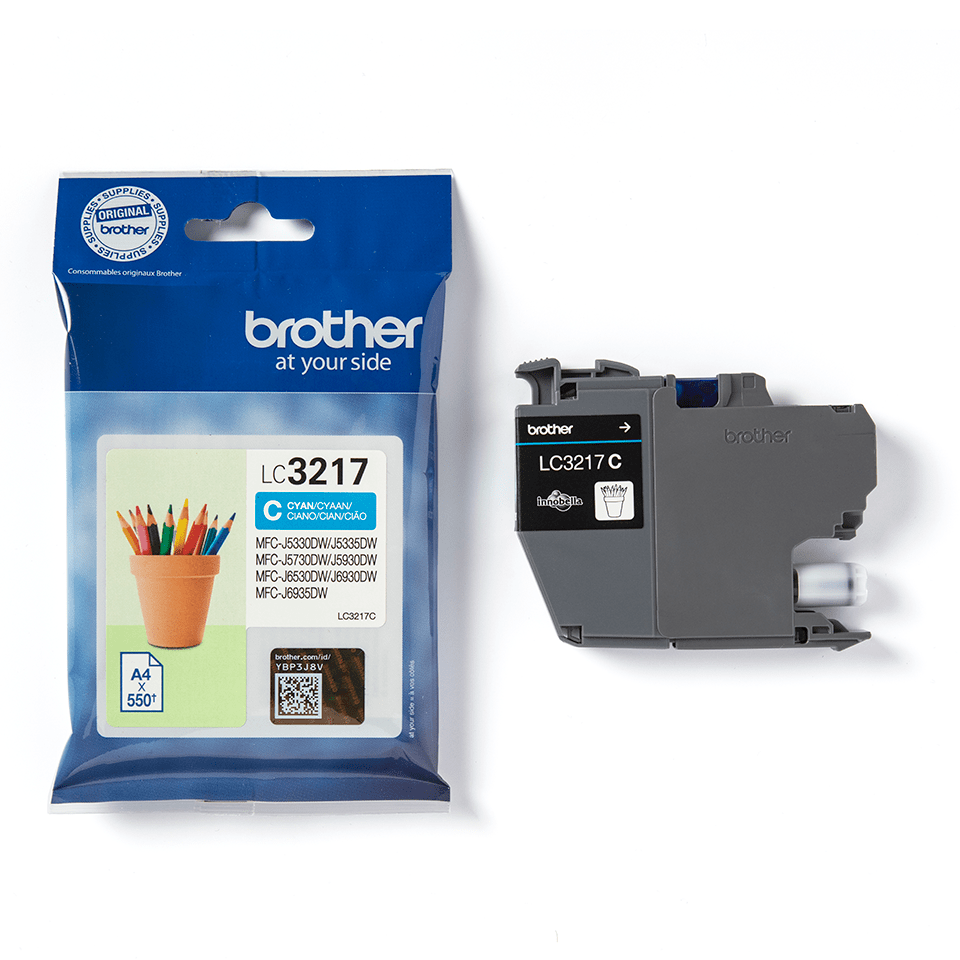 LC3217C Brother genuine ink cartridge and pack image