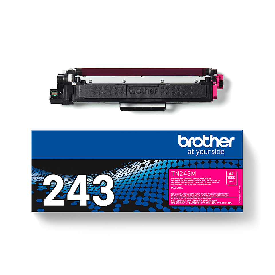 TN243M Brother genuine toner cartridge and pack image
