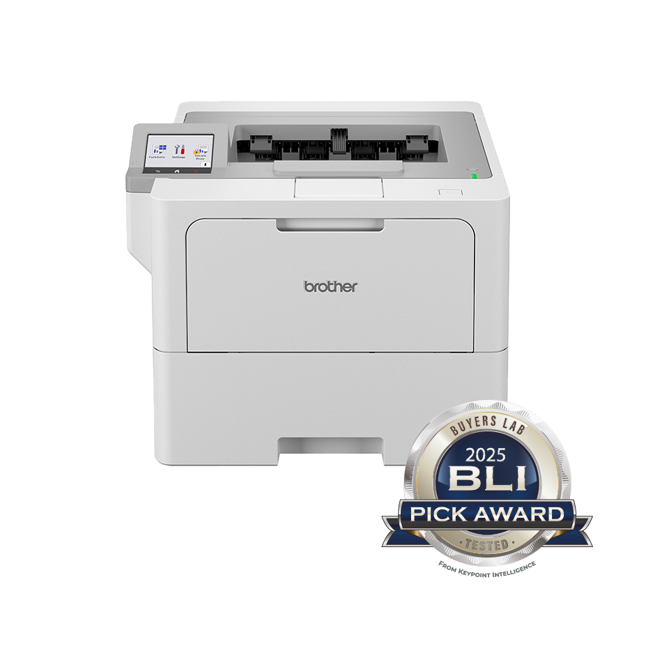 <p>Urządzenie Brother HL-L6410DN z logotypem BLI Pick Award 2025 </p>