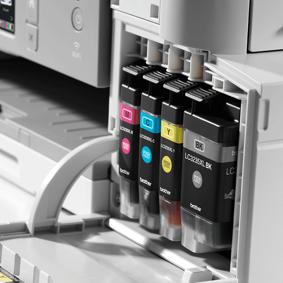 Zoom shot of ink cartridges in MFC-J1300DW