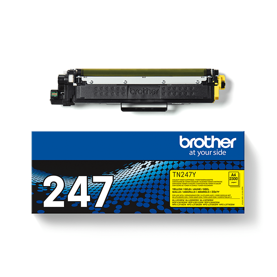 TN247Y__right Brother genuine toner cartridge and pack image