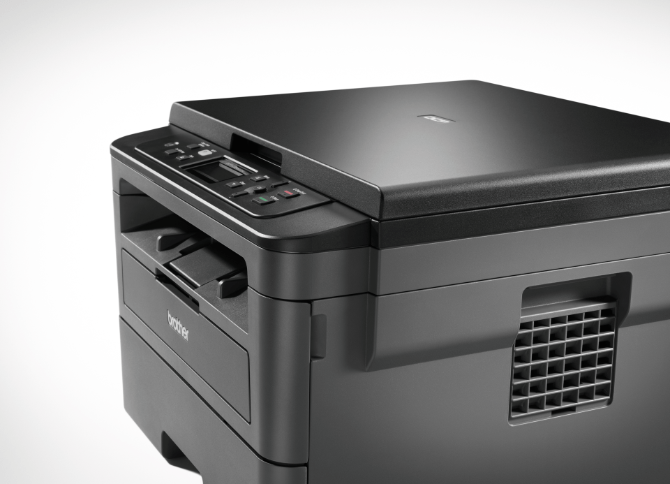 Compact 3-in-1 mono laser printer side view