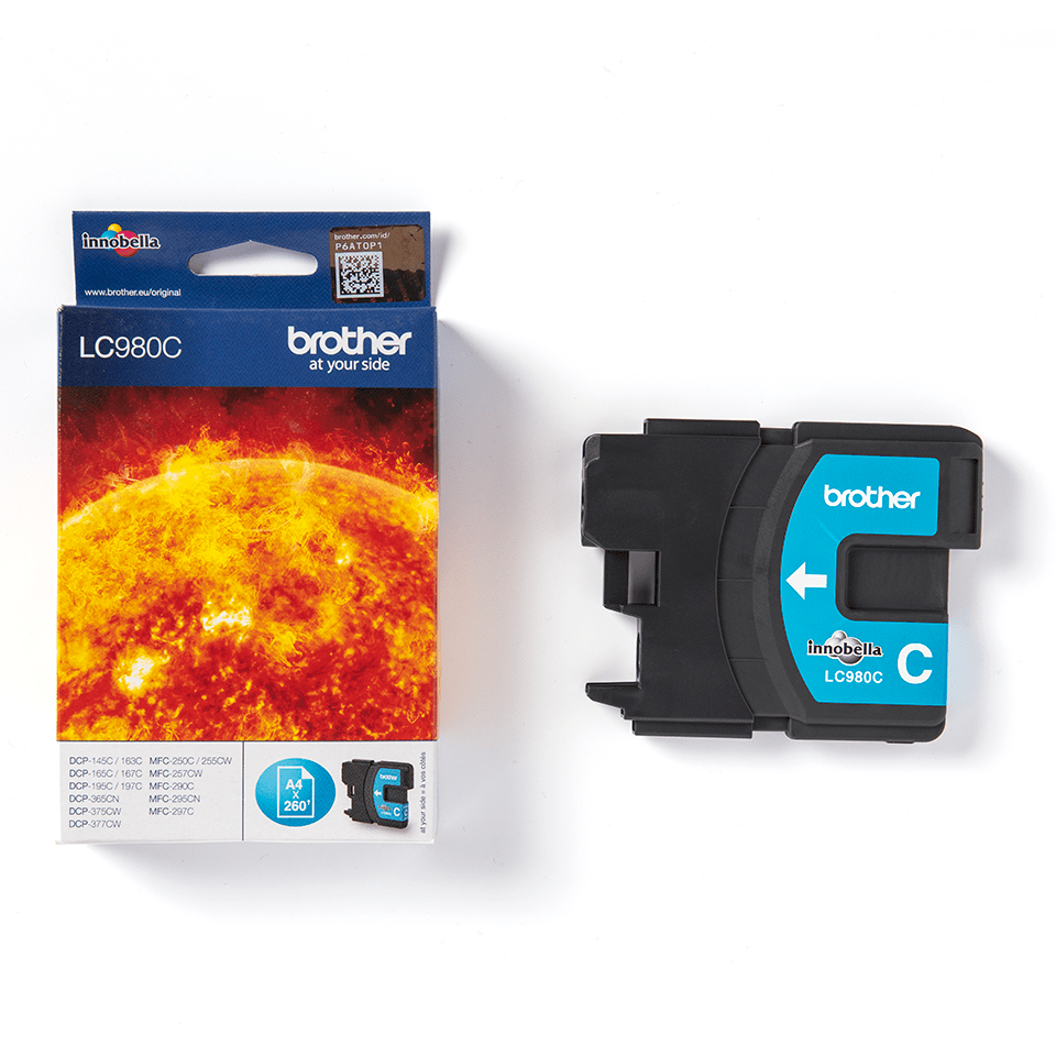 LC980C Brother genuine ink cartridge and pack image