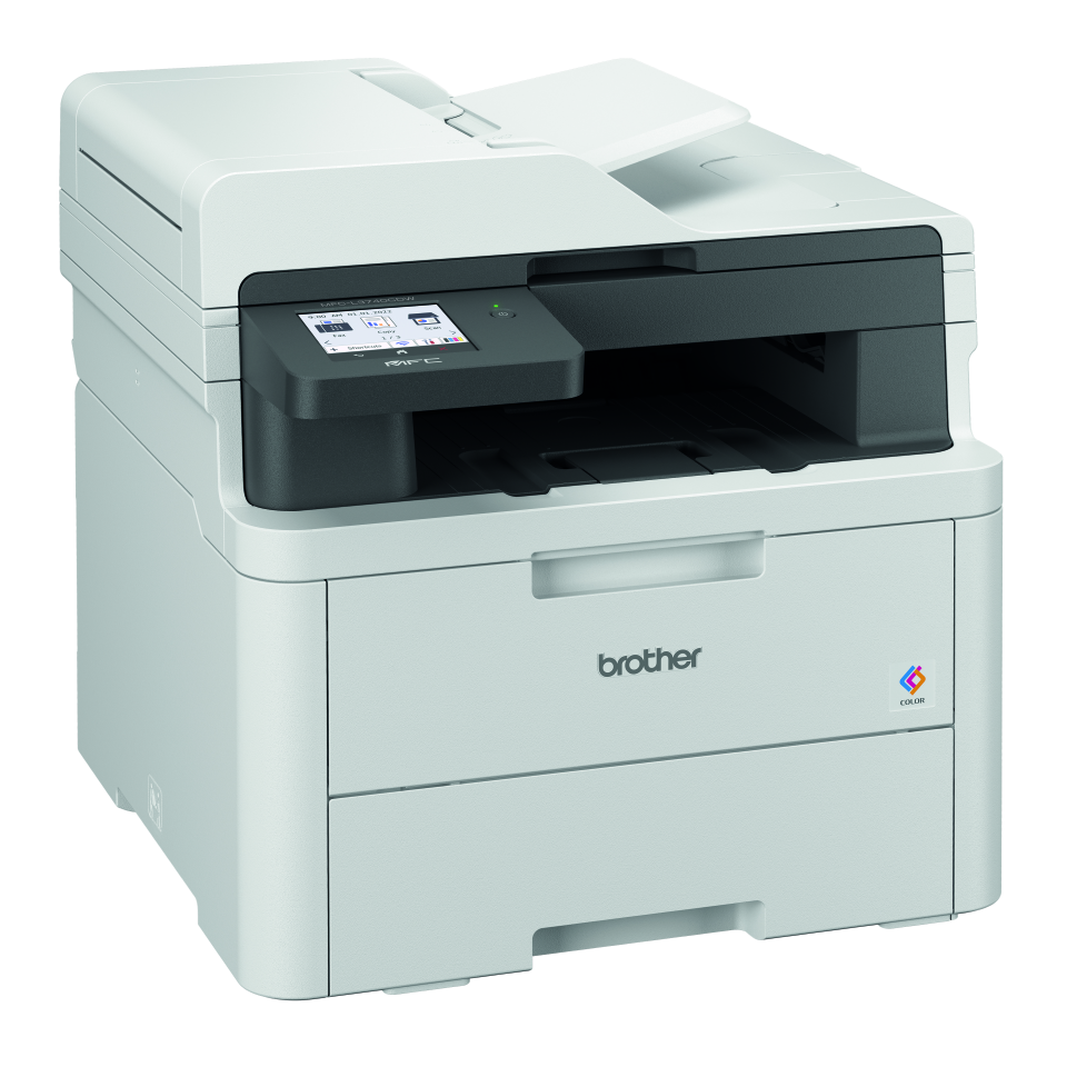 Brother MFC-L3740CDW LED printer angled to face the right